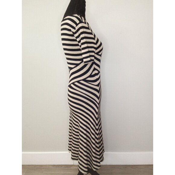 Beige by eci Tan Black Striped Mini Dress Size Small - Picture 4 of 6